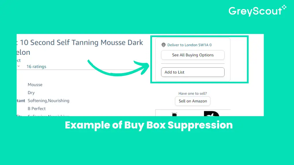 Example of Amazon Buy Box Suppression